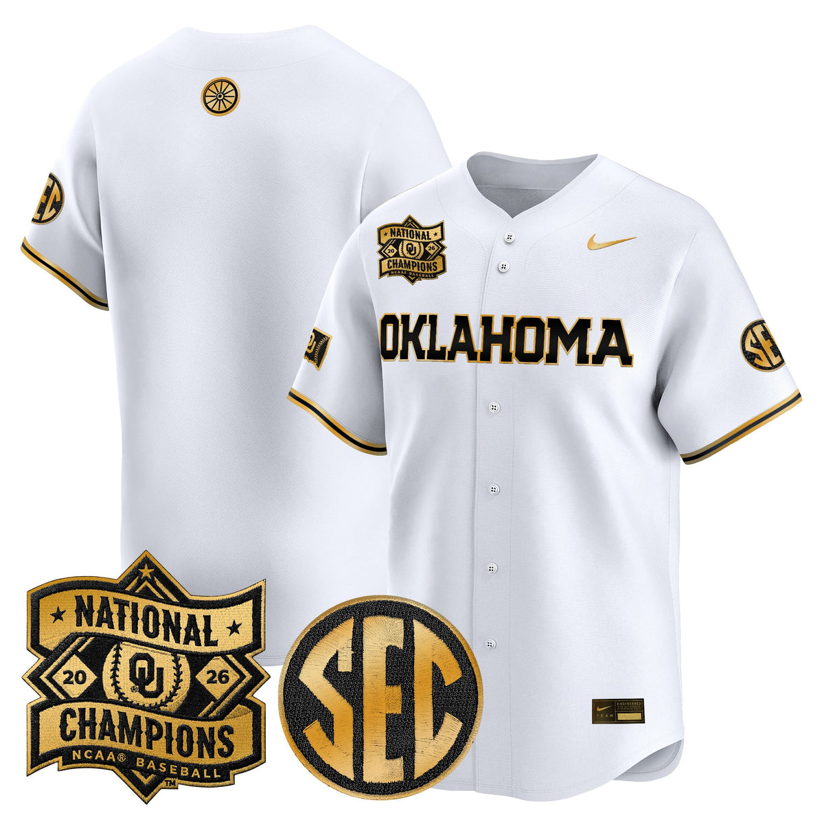 Men's Oklahoma Sooners 2026 National Champions Patch Vapor Premier Limited Jersey V2 - All Stitched
