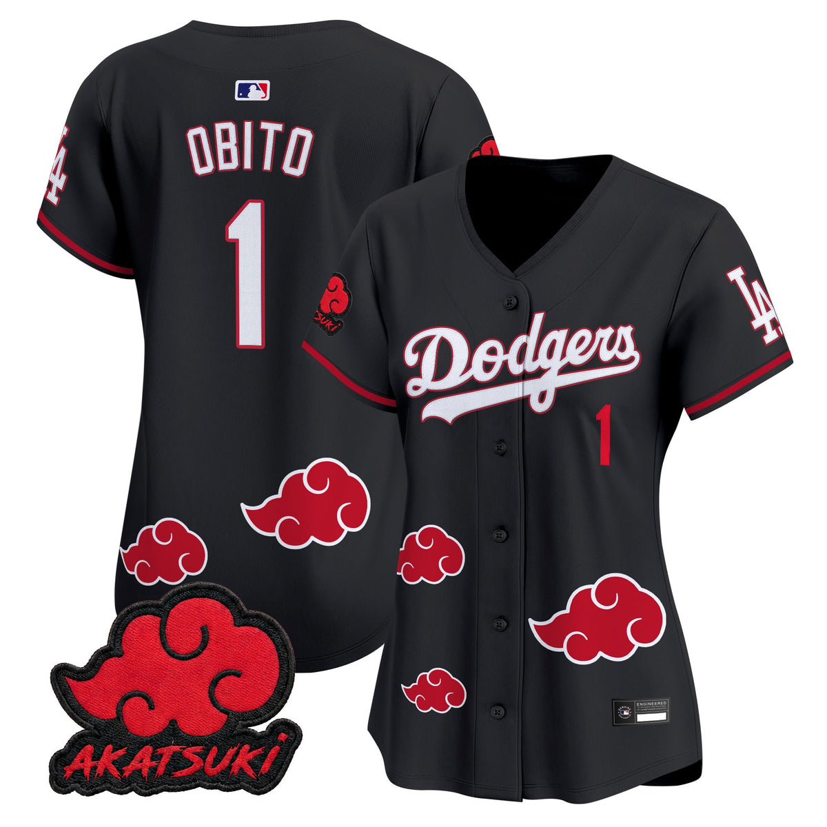 Los Angeles Dodgers x Naruto "Akatsuki Edition" Vapor Premier Limited Jersey - Stitched