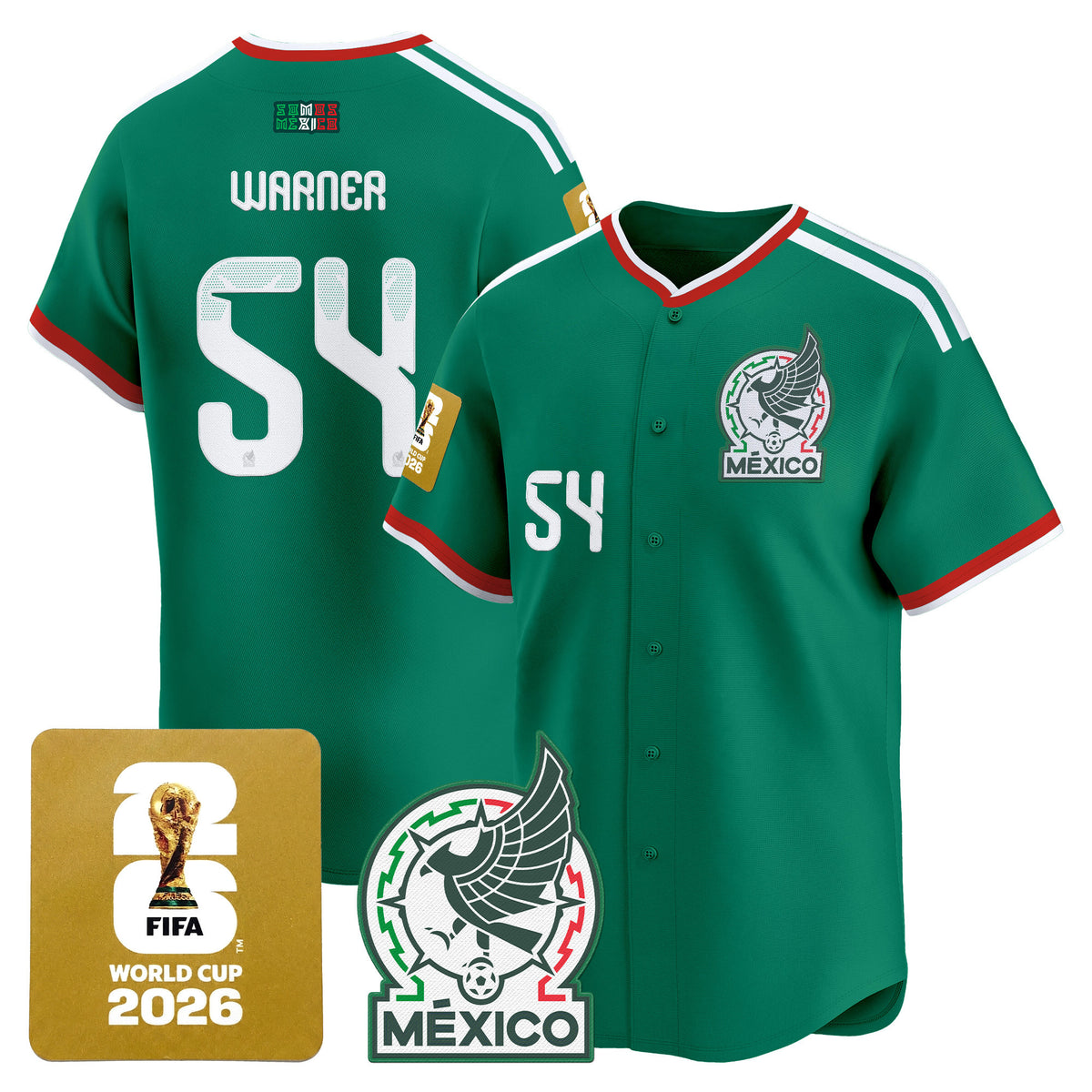 Men's Mexico 2026 World Cup Vapor Baseball Jersey - All Stitched
