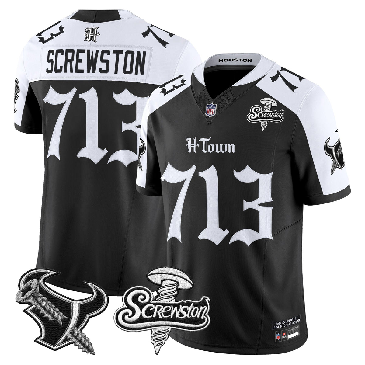 Men's Houston Texans DJ Screw Vapor Limited Jersey - Gothic Edition - All Stitched
