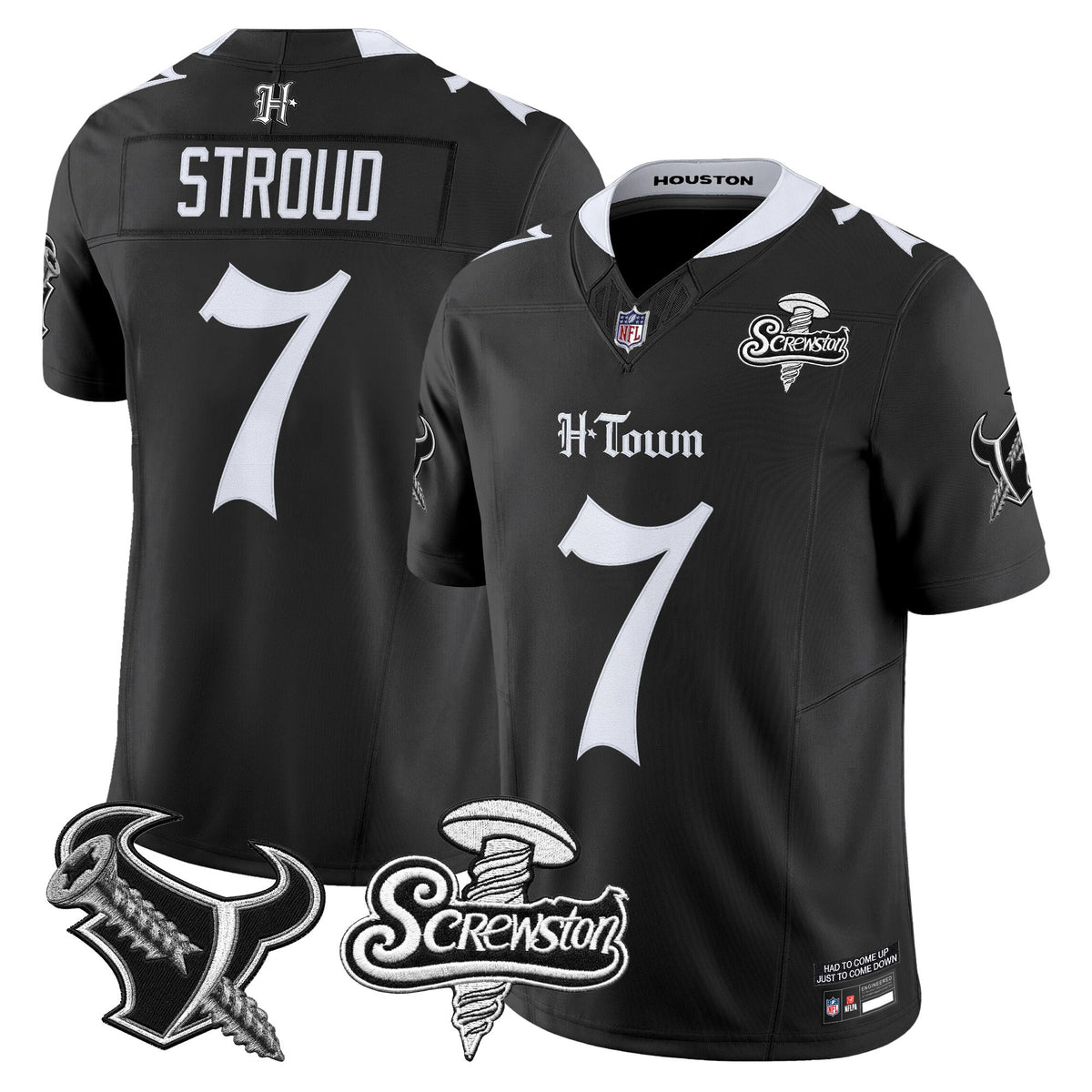 Men's Houston Texans DJ Screw Vapor Limited Jersey - Gothic Edition - All Stitched
