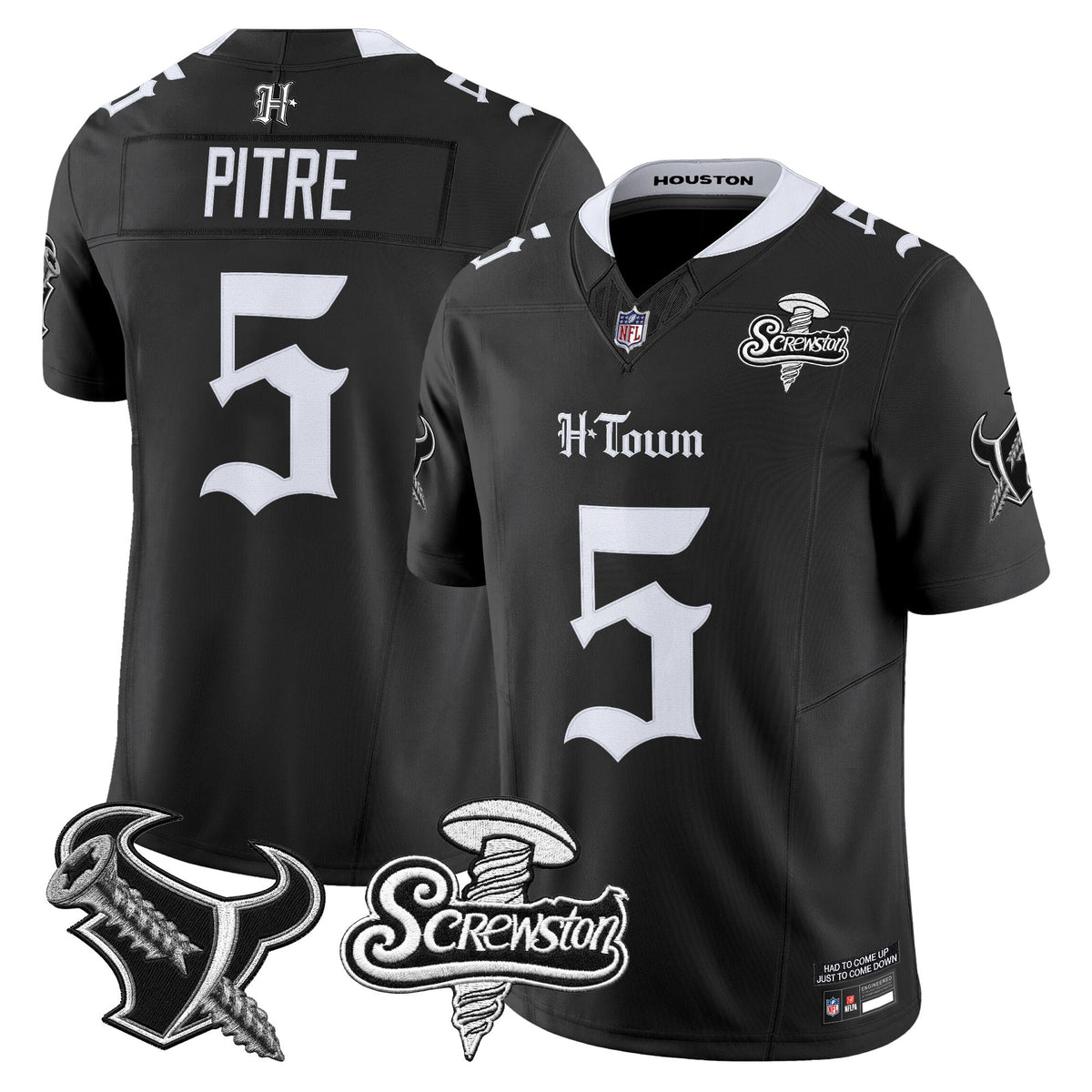 Men's Houston Texans DJ Screw Vapor Limited Jersey - Gothic Edition - All Stitched