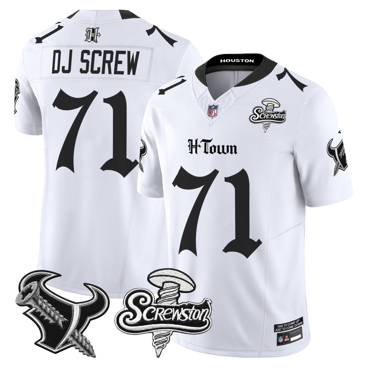 Men's Houston Texans DJ Screw Vapor Limited Jersey - Gothic Edition - All Stitched