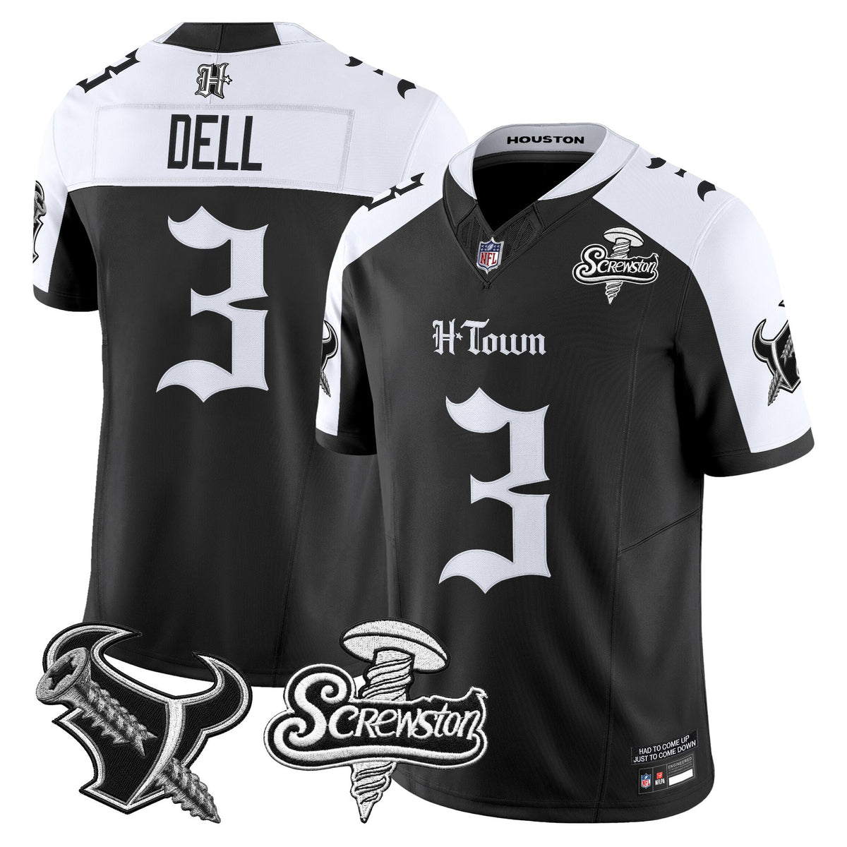 Men's Houston Texans DJ Screw Vapor Limited Jersey - Gothic Edition - All Stitched