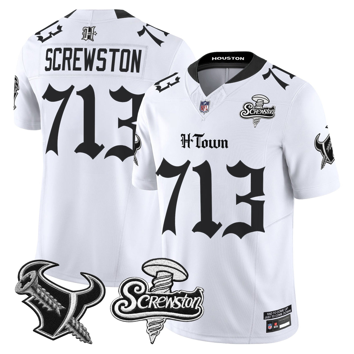 Men's Houston Texans DJ Screw Vapor Limited Jersey - Gothic Edition - All Stitched