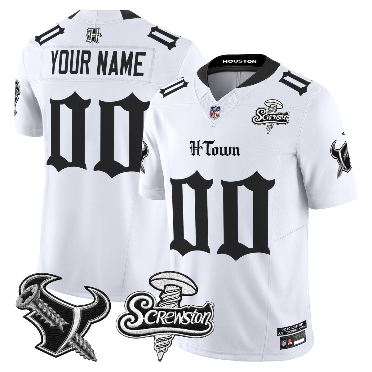 Houston Texans DJ Screw Vapor Limited Custom Jersey - Gothic Edition - All Stitched