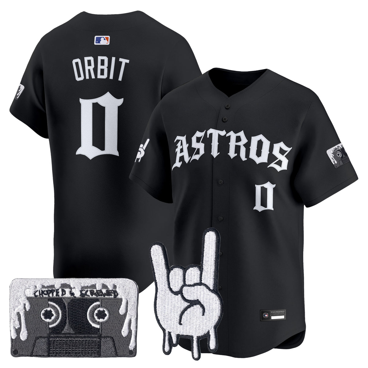 Men's Houston Astros Dj Screw Vapor Premier Limited Jersey - Gothic Edition - All Stitched