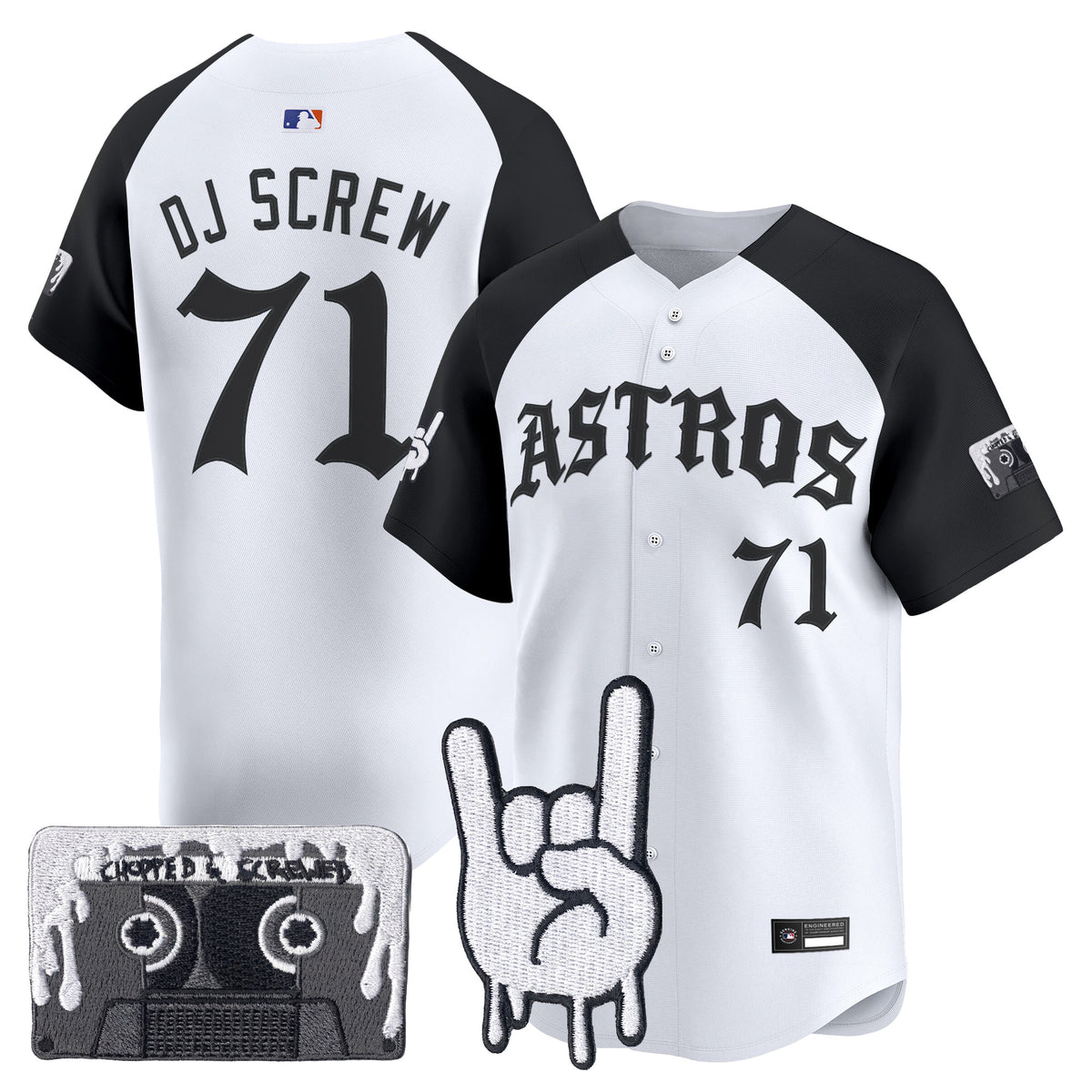 Men's Houston Astros Dj Screw Vapor Premier Limited Jersey - Gothic Edition - All Stitched