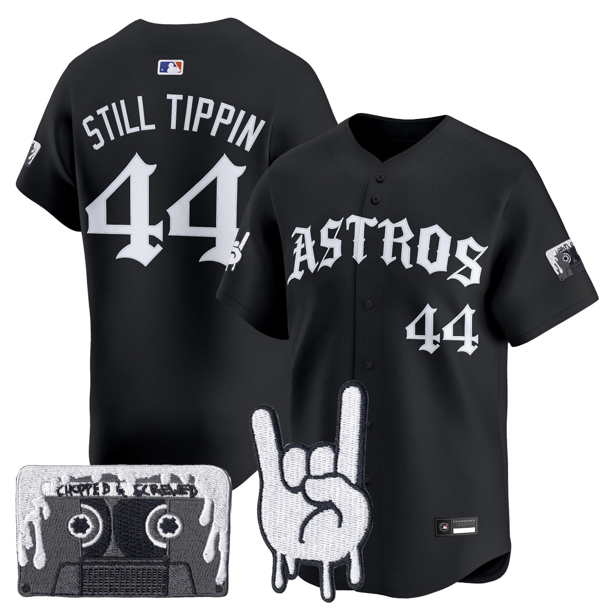 Men's Houston Astros Dj Screw Vapor Premier Limited Jersey - Gothic Edition - All Stitched