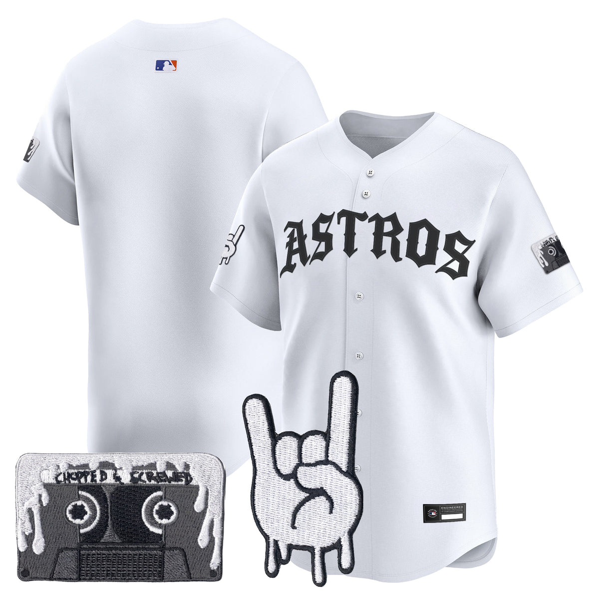 Men's Houston Astros Dj Screw Vapor Premier Limited Jersey - Gothic Edition - All Stitched