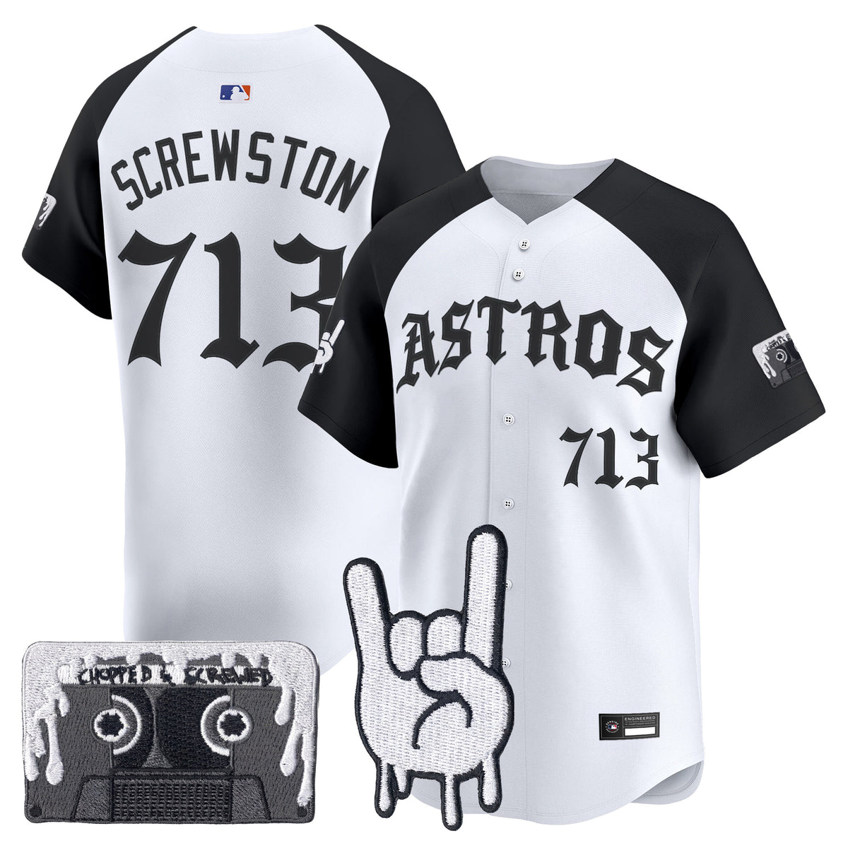 Men's Houston Astros Dj Screw Vapor Premier Limited Jersey - Gothic Edition - All Stitched