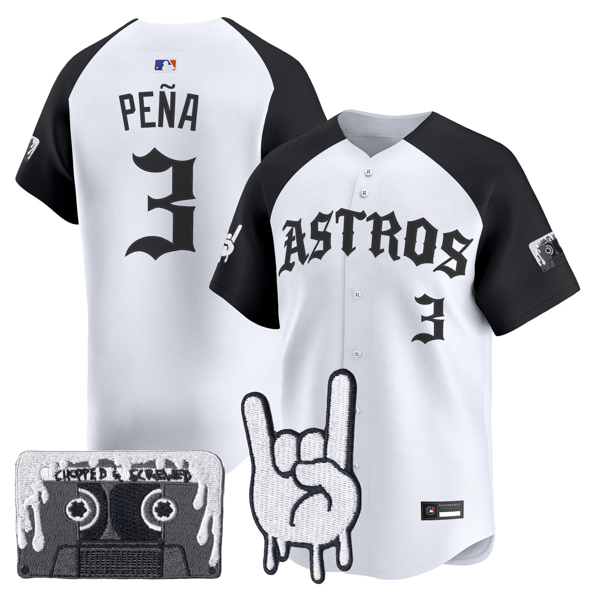 Men's Houston Astros Dj Screw Vapor Premier Limited Jersey - Gothic Edition - All Stitched