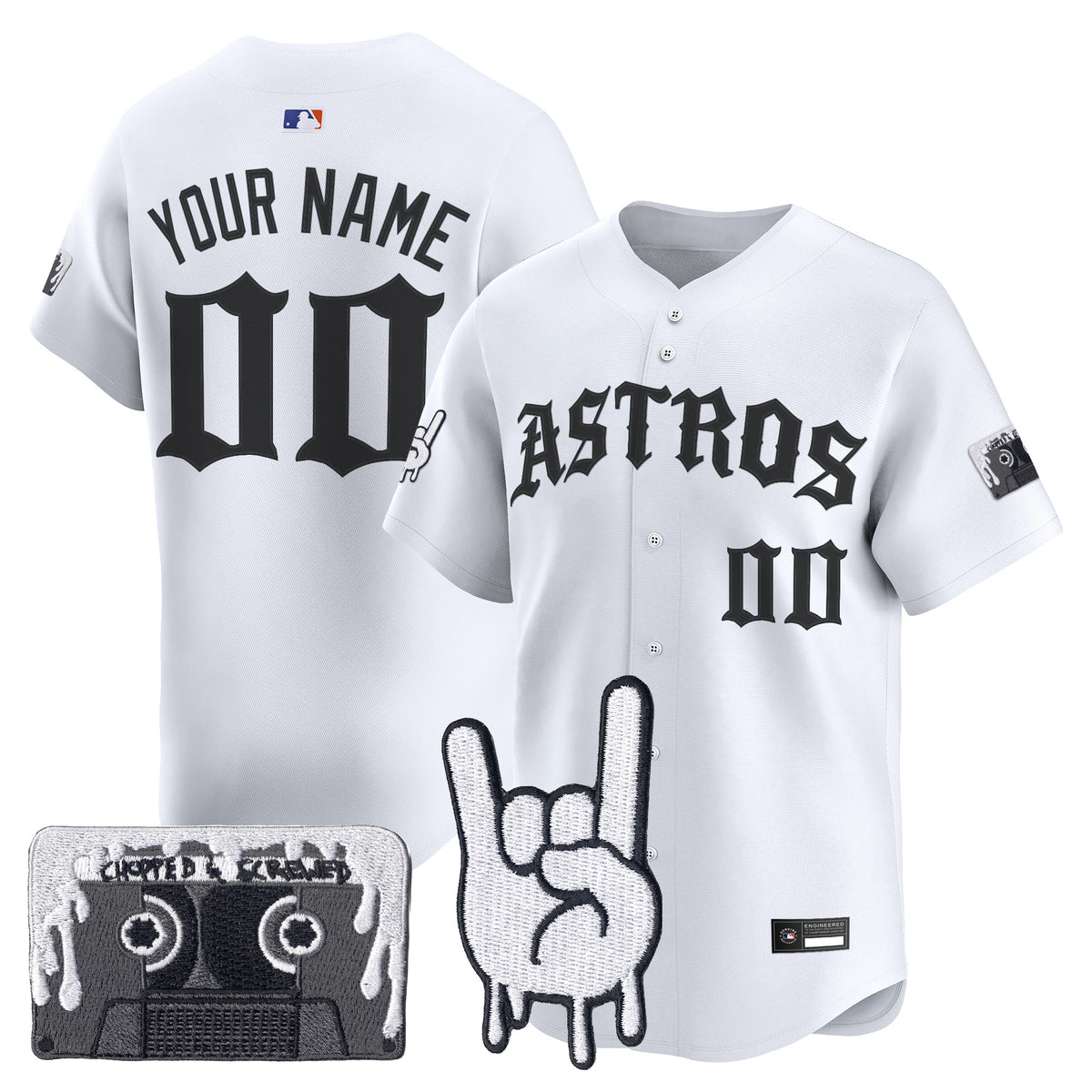 Houston Astros Dj Screw Vapor Premier Limited Custom Jersey - Gothic Edition - All Stitched