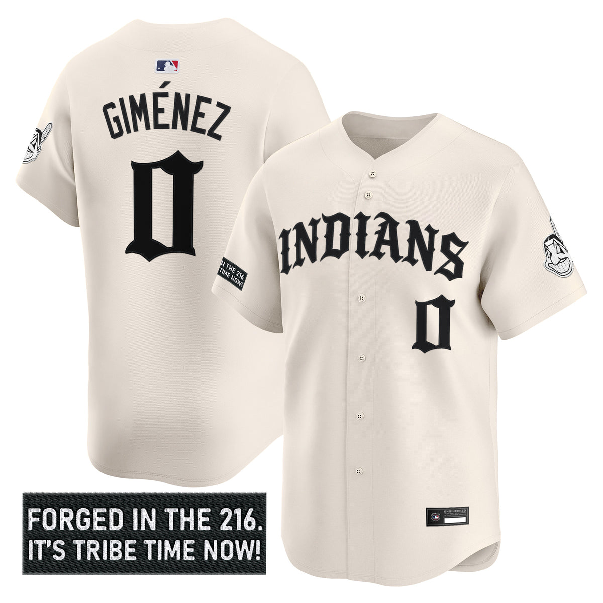 Men's Cleveland Indians 'Old English Edition' Vapor Premier Limited Jersey - All Stitched