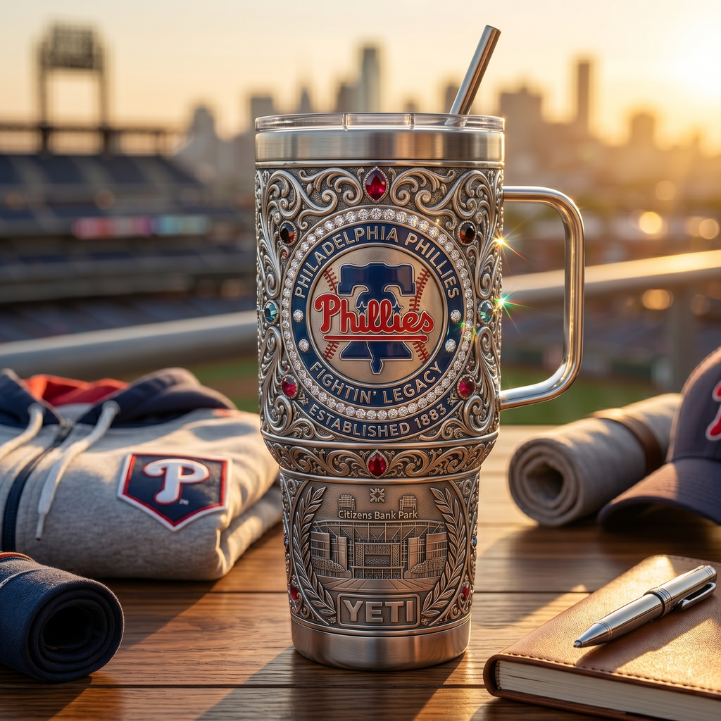 Philadelphia Phillies 40 oz Tumbler with Handle and Lid