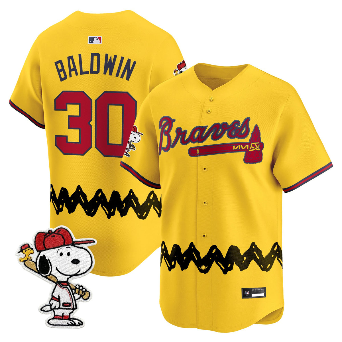 Men's Atlanta Braves x Peanuts Vapor Premier Limited Jersey - Stitched