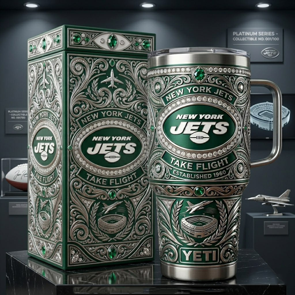 New York Jets 40 oz Tumbler with Handle and Lid